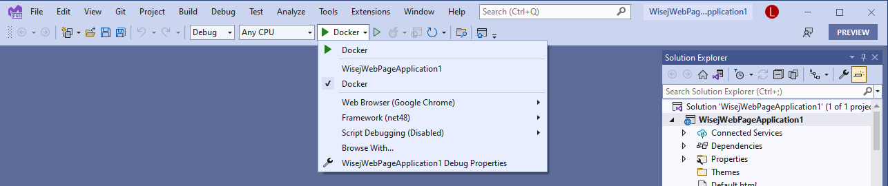 Docker runtime target